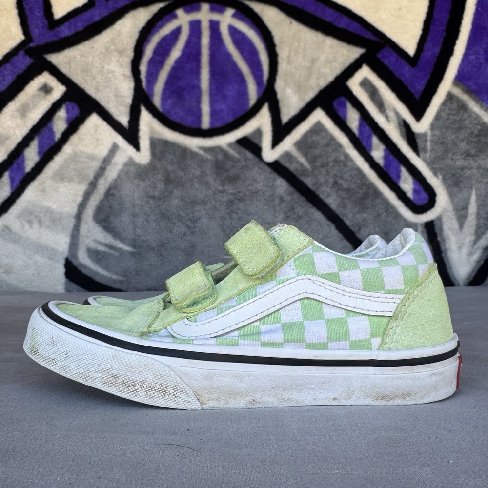 Size 13.5c -‎ Toddler Old Skool V in Color Theory Checkerboard Lime Burst